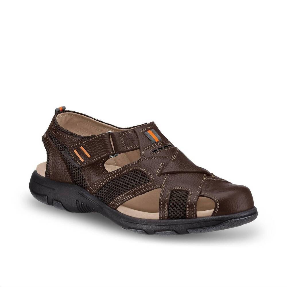 NEW FERRATO men's leather sandals in brown
